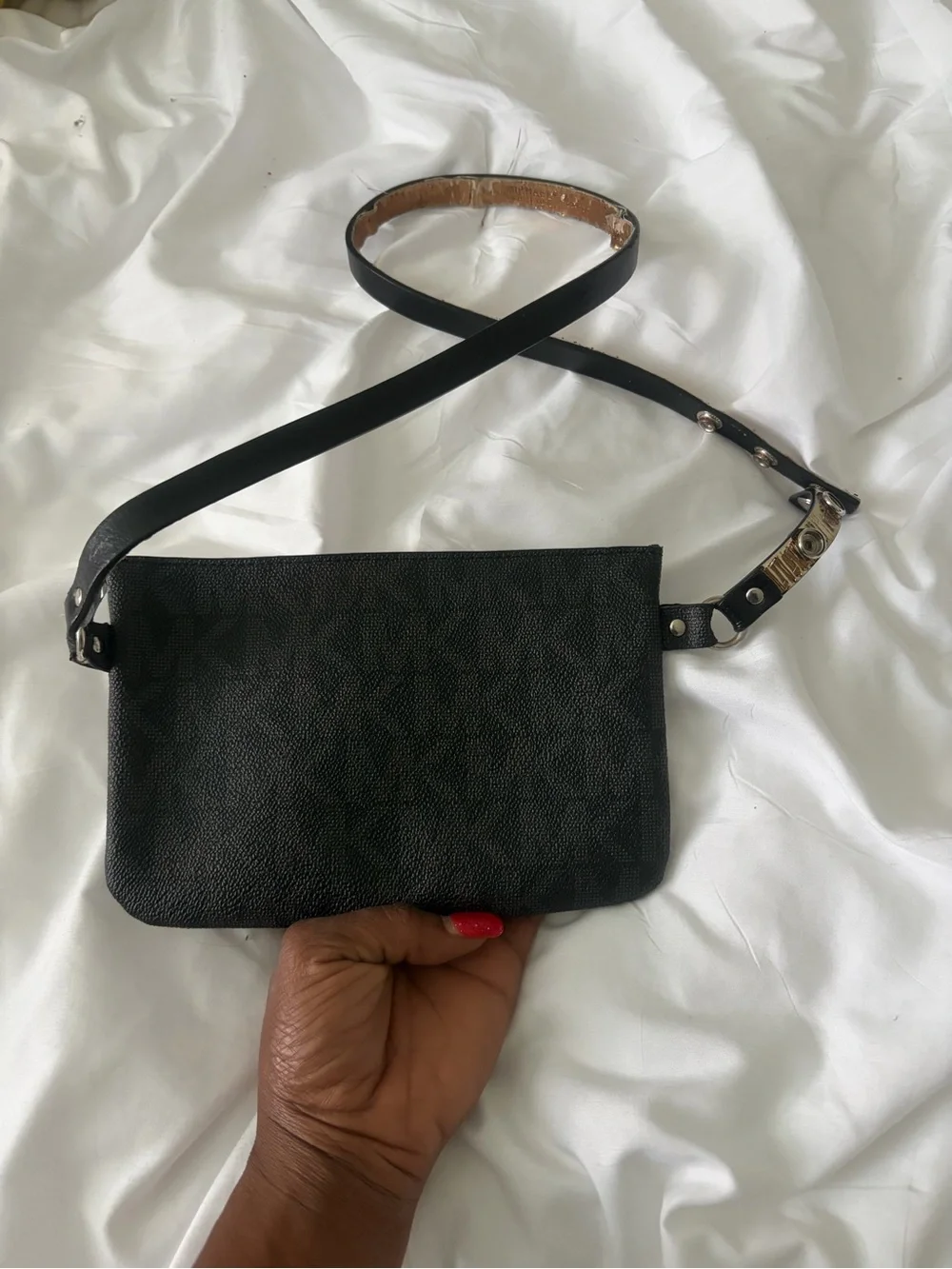 Michael Kors Black Crossbody Bag with Silver Chain
